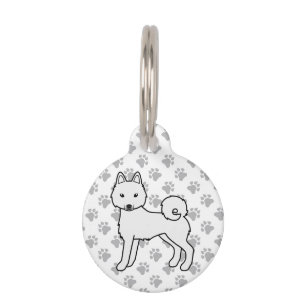 Médaillon Pour Animaux Chien de dessin animé mignon Klee Kai blanc d'Alas