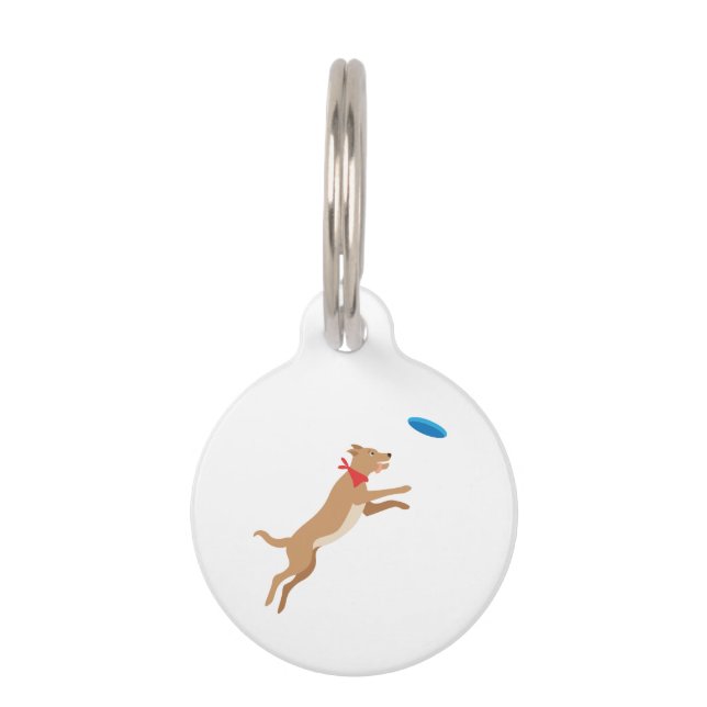 Médaillon Pour Animaux Chien de Frisbee (Devant)