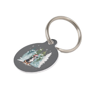 Médaillon Pour Animaux Chien de montagne bernois de Noël Maman Chiot Hive