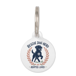 Médaillon Pour Animaux Chien de Sauvetage Héros Adopté Amour Empreinte de
