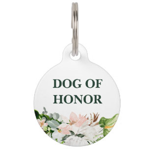 Médaillon Pour Animaux Chien d'Honneur   Chien Floral au Mariage