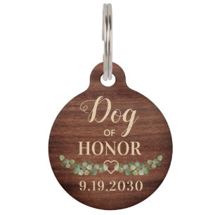 Médaillon Pour Animaux Chien D'Honneur Personnalisé Animaux Mariages Atti