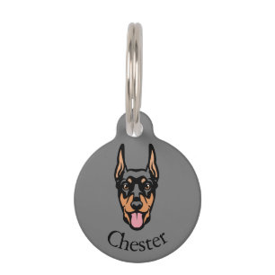 Médaillon Pour Animaux Chien Doberman mignon personnalisé