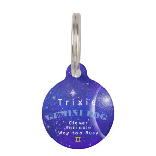 Médaillon Pour Animaux Chien Gemini Funny Zodiac Traits personnalisés