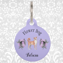 Chien Mariage Fleur Purple Charmant Shibu Inu