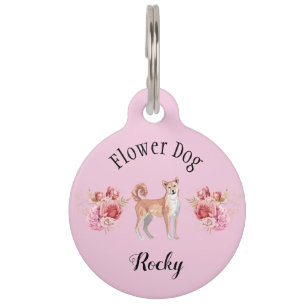 Médaillon Pour Animaux Chien Mariage rose Charming Shibu Inu