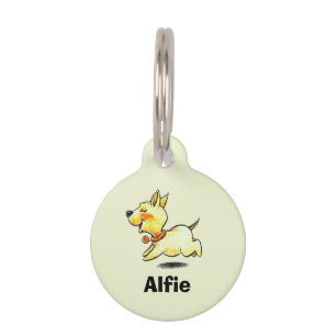Médaillon Pour Animaux Chien Mignon en Course Nom Personnalisé