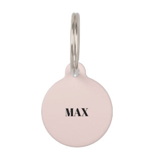 Médaillon Pour Animaux Chien minimaliste rose pâle simple et personnalisé