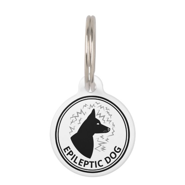 Médaillon Pour Animaux Chien noir avec oreilles piquées Alerte de chien é (Devant)