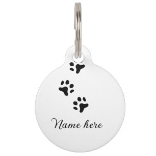 Médaillon Pour Animaux Chien patte noir animal ajouter nom texte animal p
