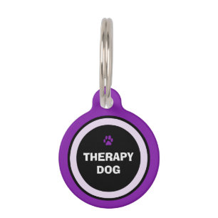 Médaillon Pour Animaux Chien pourpre et Noir d'étiquette d'identification