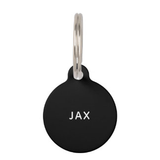 Médaillon Pour Animaux Chien simple noir minimaliste personnalisé