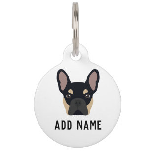 Médaillon Pour Animaux Chien-taureaux français noir et tan