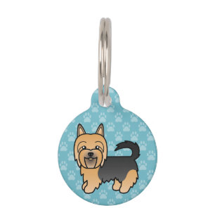 Médaillon Pour Animaux Chien Terrier Australien Bleu Et Tan Sur Bleu