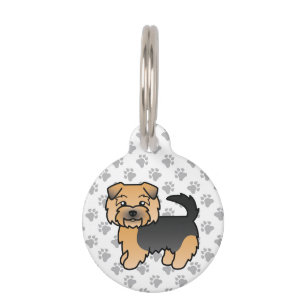 Médaillon Pour Animaux Chien Terrier Norfolk noir et feu & Infos pour ani