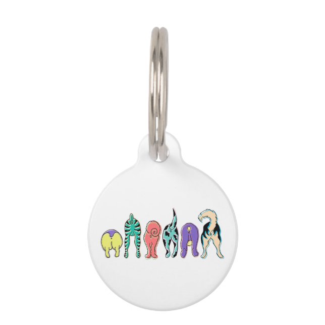Médaillon Pour Animaux Chiens Colorés Fessiers (Devant)
