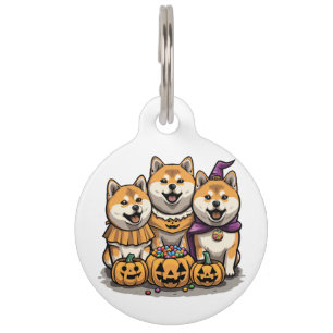 Médaillon Pour Animaux Chiens d'Halloween Shiba Inu