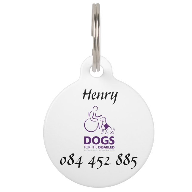 Médaillon Pour Animaux Chiens pour l'étiquette handicapée d'animal (Devant)