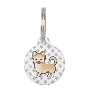 Médaillon Pour Animaux Chihuahua à long poil faon Chien de dessin animé m