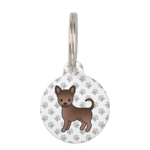 Médaillon Pour Animaux Chihuahua au poil lisse au chocolat Chien de dessi