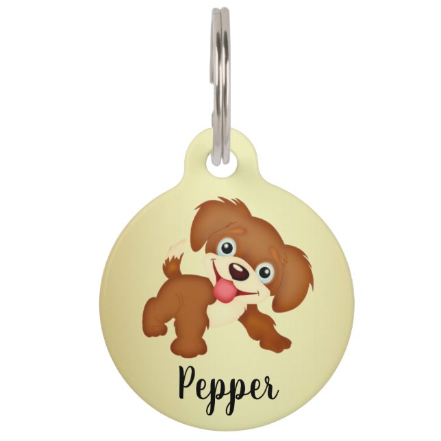 Médaillon Pour Animaux Chiot joueur (Devant)