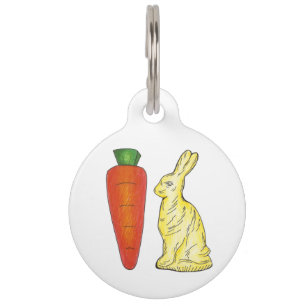 Médaillon Pour Animaux Chocolat blanc lapin Carotte de lapin Bonbon de Pâ