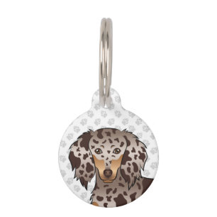 Médaillon Pour Animaux Chocolat & Tan Dapper cheveux longs tête