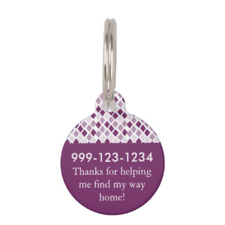 Médaillon Pour Animaux Choisir n'importe quel Motif de carreau Arlequin c