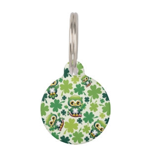 Médaillon Pour Animaux Chouette bébé mignon St Patrick dessin animé