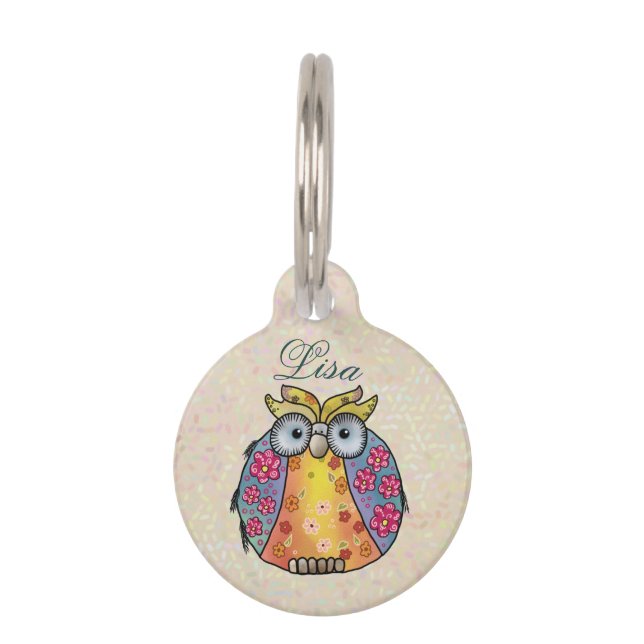 Médaillon Pour Animaux Chouette modèle  (Devant)