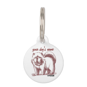 Médaillon Pour Animaux chow chow drôle de dessin de chien