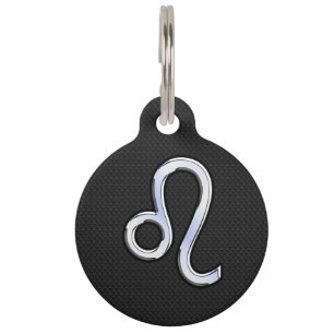 Médaillon Pour Animaux Chrome Comme Leo Zodiac Connexion peau de serpent