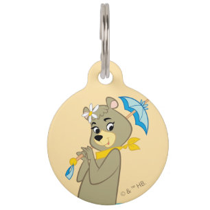 Médaillon Pour Animaux Cindy Bear tenant le parasol