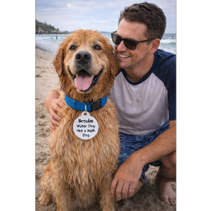 Médaillon Pour Animaux Citation drôle avec numéro de téléphone Nom pers