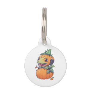 Médaillon Pour Animaux citrouille folle essayant de manger effrayant