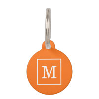 Citrouille Orange Blanc encadré Monogramme initial