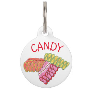 Médaillon Pour Animaux Classique vieux mode Noël Ribbon Candy Sweet