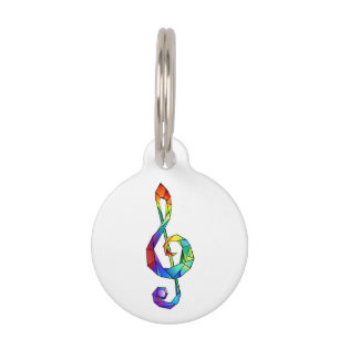 Médaillon Pour Animaux Clé de musique arc-en-ciel
