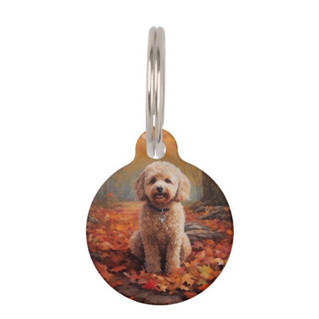 Médaillon Pour Animaux Cockapoo dans les feuilles d'automne Inspire (Devant)
