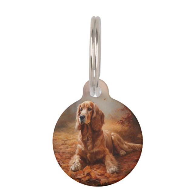 Médaillon Pour Animaux Cocker Spaniel en automne les feuilles tombées ins (Devant)