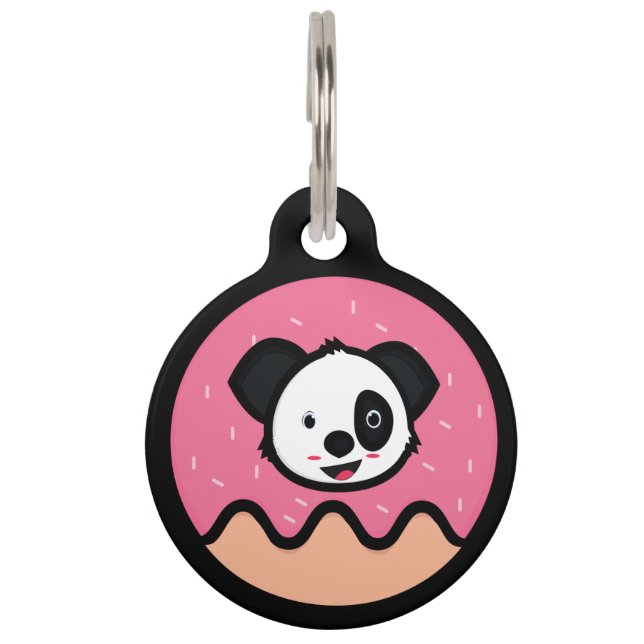Médaillon Pour Animaux Code QR de chien de Donut perdu (Devant)
