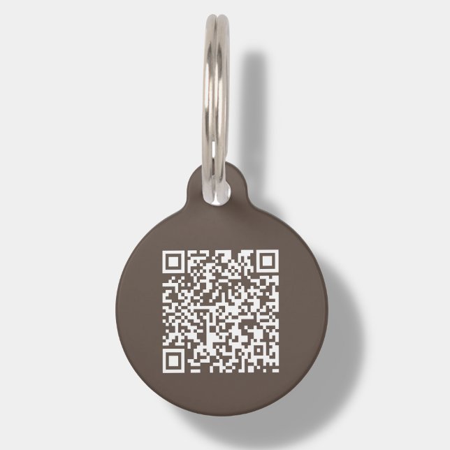 Médaillon Pour Animaux Code QR personnalisé Brown | Balise d'identificati (Créateur téléchargé)