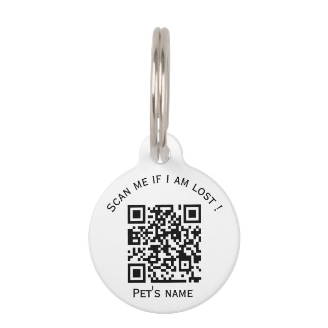 Médaillon Pour Animaux Code QR pour animaux de compagnie, animal perdu, é (Devant)