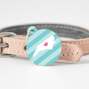 Médaillon Pour Animaux Coeur de Caroline du Nord