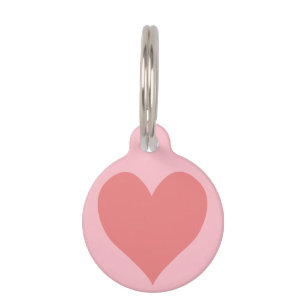 Médaillon Pour Animaux Coeur de corail rose et clair