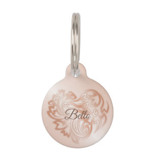 Médaillon Pour Animaux Cœur de fleur en or rose