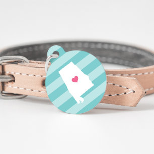 Médaillon Pour Animaux Coeur de l'Alabama