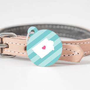 Médaillon Pour Animaux Coeur de l'Iowa
