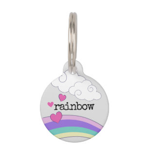 Médaillon Pour Animaux Cœur de nuage arc-en-ciel