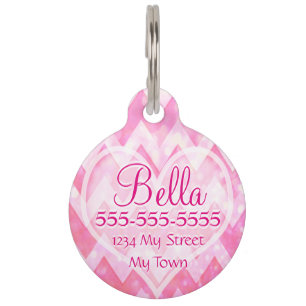 Médaillon Pour Animaux Coeur de Parties scintillant rose Chevorn
